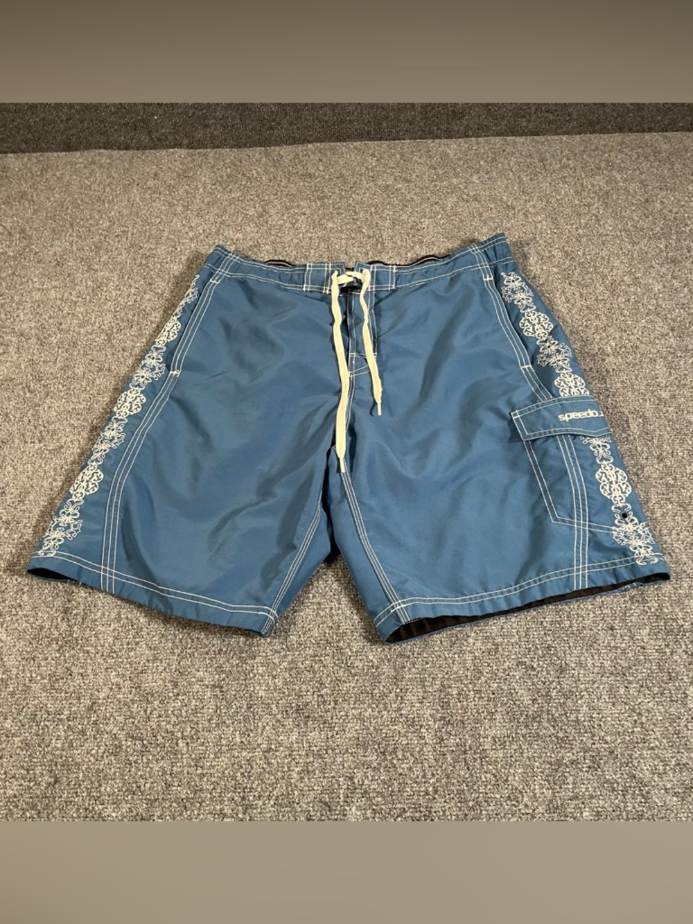 Speedo Board Shorts Mens Large Multi Hawaiian Embroidered Flower Beach Tropical